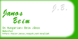 janos beim business card